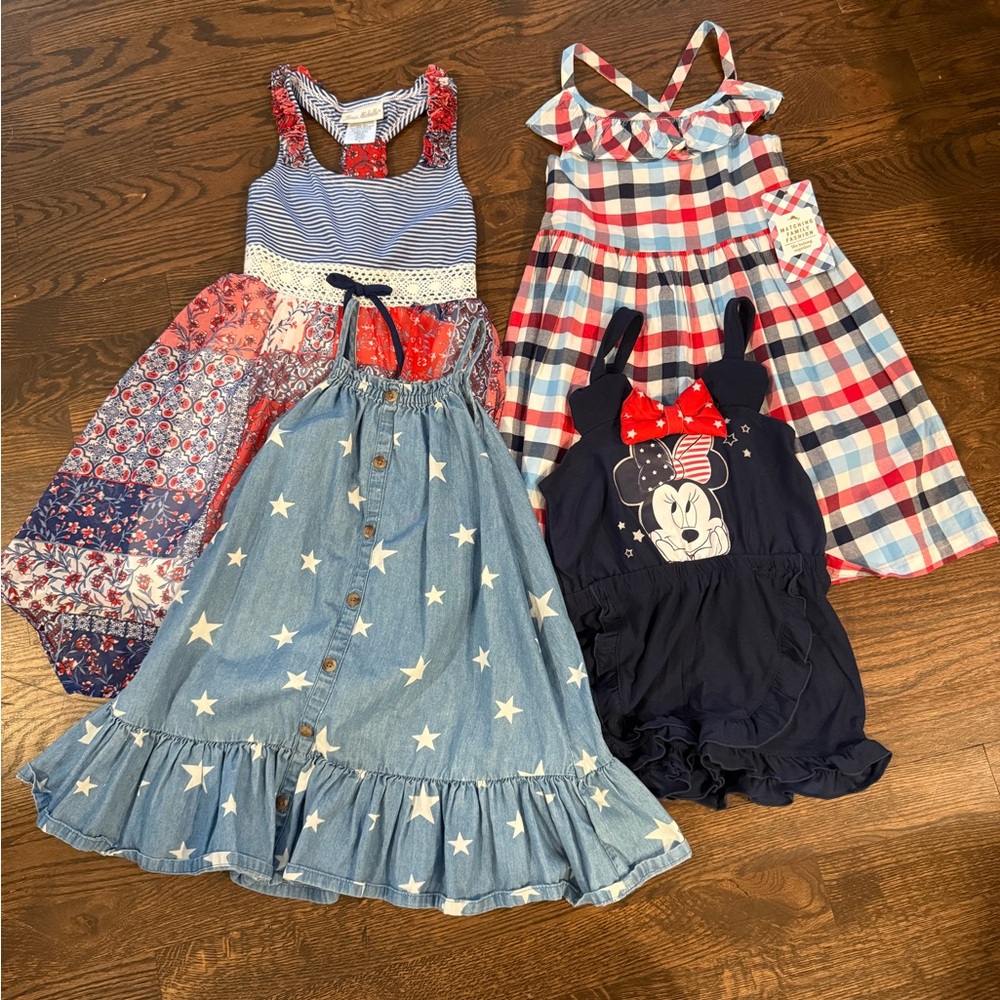 Charming Blue and Red Kids Dress